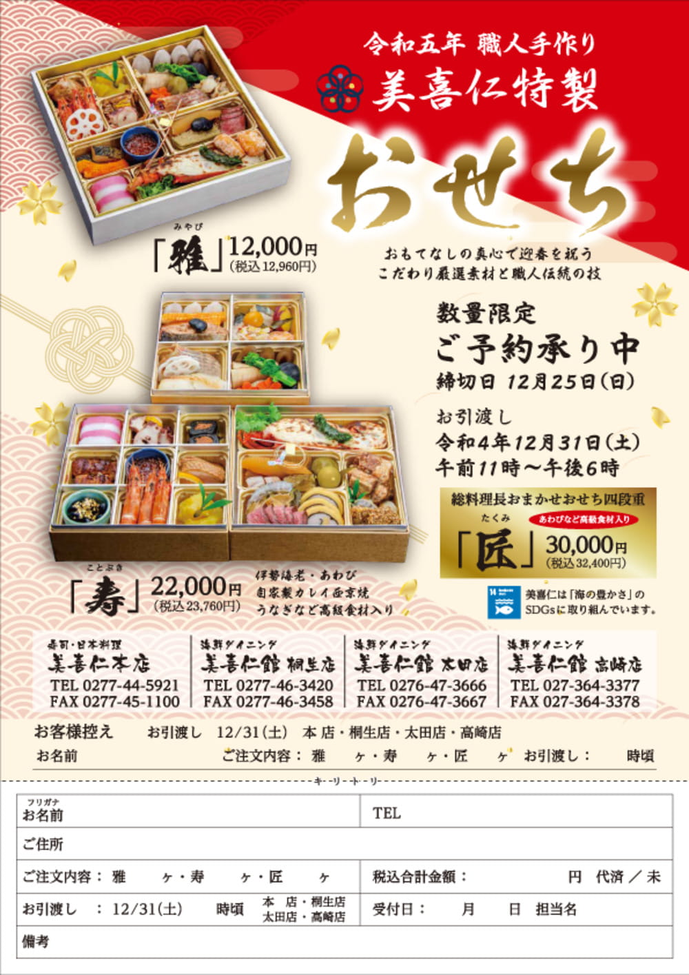 2023 美喜仁特製【おせち】